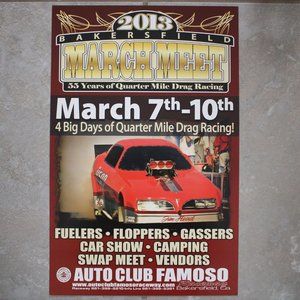 2013 Auto Club Famoso March Meet Drag Racing Advertising Calendar Event Poster